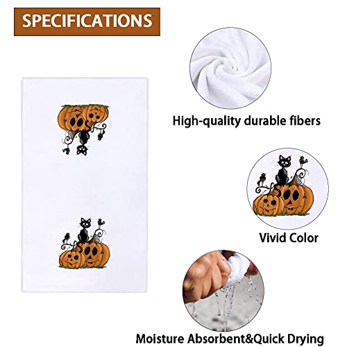 Halloween Black Cat Kitchen Dish Towels, 18 X 28 Inch Halloween Boo Pumpkin Holiday Tea Towels For Cooking Baking Set Of 2 #TOP6