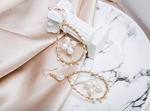 KissYan Pearl Statement dangle earrings on Amazon Live