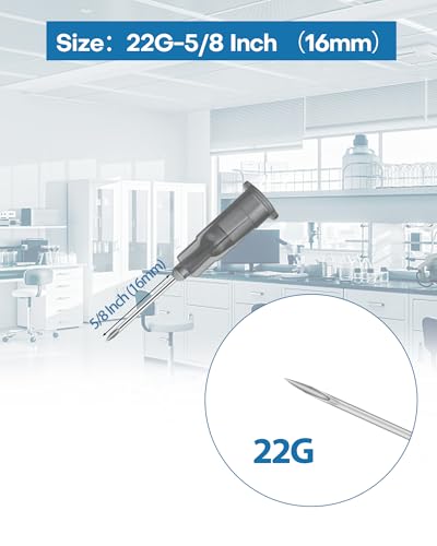 22 Gauge Luer Lock 5/8 Inch Industrial Pack of 100,Individually Packaged Lab Tool Accessories Supplies