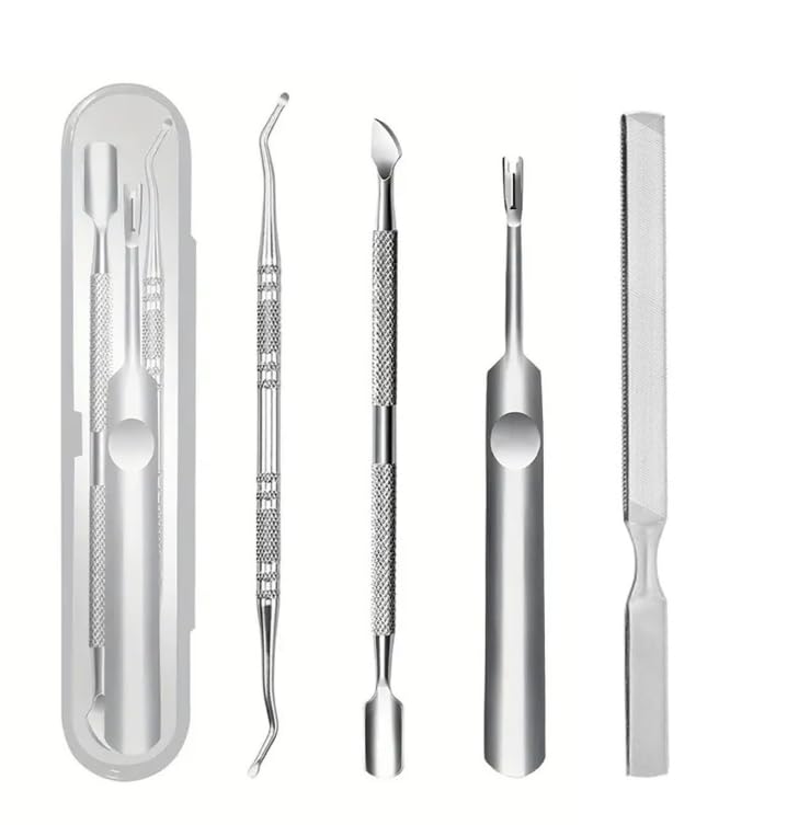 4-Pack Ingrown Toenail File and Lifters Professional Surgical Stainless Steel Cuticle Pusher and Trimmer Manicure Treatment Pedicure Tools
