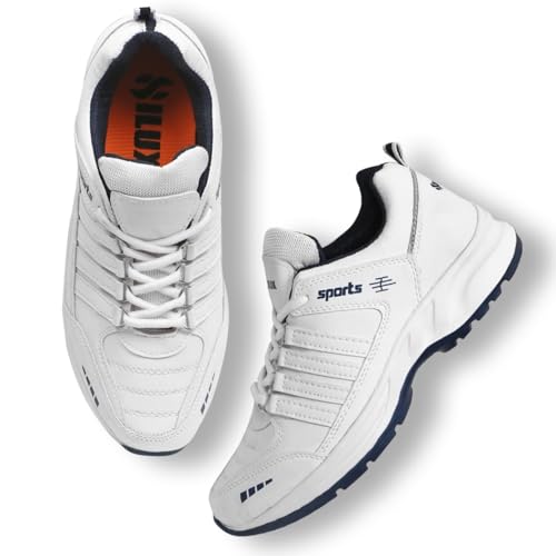 Image of Men's Lightweight Walking Shoes - Comfortable Sports & Running Shoes for Everyday Adventures (Power White)