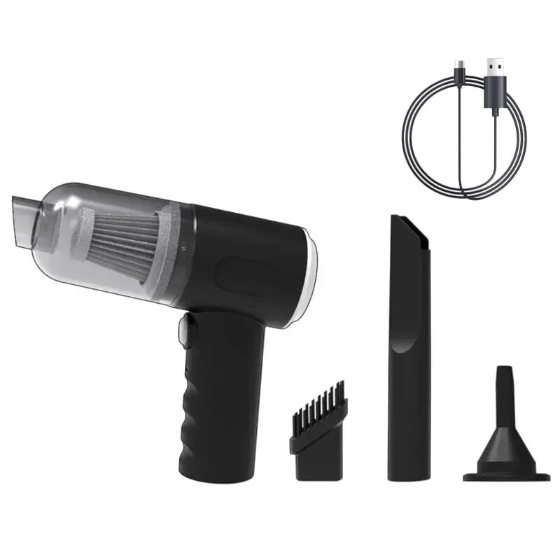 Aspirador Portátil Sem Fio 3 em 1, Recarregável via USB, Compacto, com Acessórios