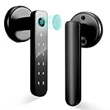 Fingerprint Door Lock, Bedroom Lock, Keyless Entry Door Lock with Handle, Smart Locks with Keypads for Bedroom Home Office Apartment School Wooden Door, Biometric Door Lock, with Battery