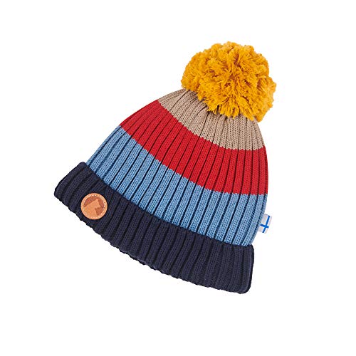 Finkid Pompula Gestreift-Bunt-Blau, Kinder Kopfbedeckung, Größe 50 - Farbe Blue Mix