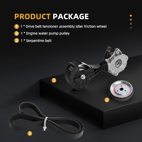 Image of Belt Tensioner Serpentine Belt Idler Pulley Kit & Idler Friction Wheel & Engine Water Pump Pulley for Mini Cooper, for Cooper Paceman, for Cooper Countryman 07-16 L4 1.6 /2.0L,L3 1.5L