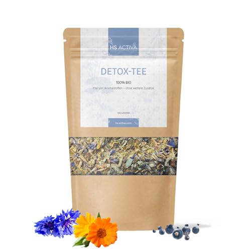HS Activa Detox Tee 100g – Entgiftungstee mit 15 Heilkräutern wie Fenchel & Anis – Darm, Nieren & Leber entgiften 100% natürlich & ohne Zusätze – Deutsche Qualität nach naturheilkundlicher Tradition