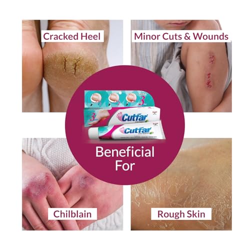 Image of Ban Labs Cutfar Ointment 25g (Pack of 2) | Cracked Heel Repair Cream | Foot Care Ointment for Dry Rough Skin, Cuts & Painful Heels | Winter Foot Care Deep Moisturizing Heel Care | Softens Hard Skin