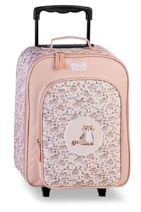 Ragusa-Trade Katze Kätzchen Cat Kinder Trolley Kinderkoffer Weichgepäck Polyester 42 x 32 x 16/21 cm - verstellbare und fixierbare Teleskopstange, rosa