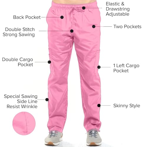Image of Dagacci Scrubs Medical Uniform Women and Man Scrubs Set Medical Scrubs Top and Pants