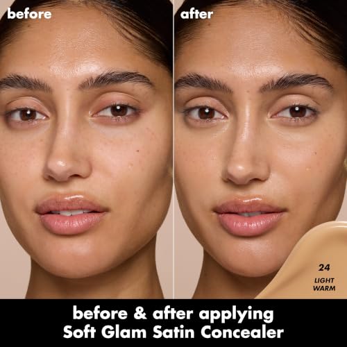 Image of e.l.f. Soft Glam Satin Concealer, Medium Coverage For Blemishes & Under-Eye, Crease-Resistant, Long Lasting, Vegan & Cruelty-Free, 24 Light Warm
