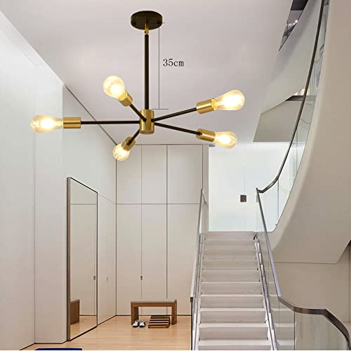 Susvqlxg 5-Light Mid Century Sputnik Chandelier Modern Flush Mount Ceiling Light Adjustable Height Bedroom Ceiling Lights For Kitchen Dining Room… #TOP2