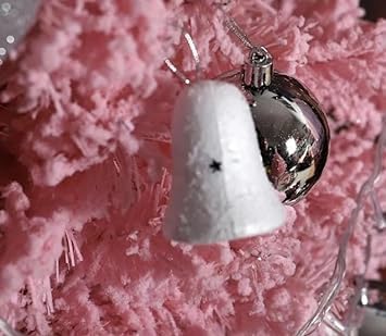 Foam Snowy Hanging Bells for Christmas Tree Decorations, Pack of 6 pcs
