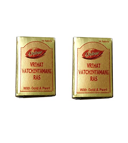 See full amazon price history chart for DABUR INDIA Vrihat Vat Chintamani Ras with Gold 2 Pack of 10 Tablets DABUR INDIA Vrihat Vat Chintamani Ras with Gold 2 Pack of 10 Tablets (B07D9NT268) Amazon Price History, Amazon Price Tracker
