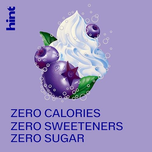 Image of Hint Sparkling Water with Electrolytes Added for Taste, Zero Sugar, Zero Calories, and Zero Sweeteners, 12 Fl Oz (Pack of 12) (12 Fl Oz (Pack Of 12), Huckleberry and Cream)