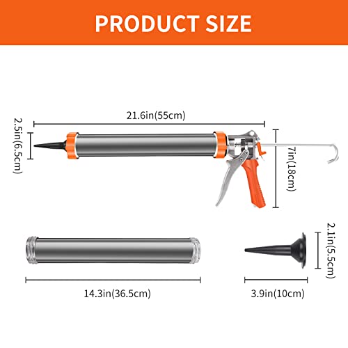 Tilios Sealant Sausage Caulking Gun Aluminium-600Ml/20Oz - 18:1 Thrust Ratio (1) #TOP4