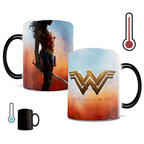 Morphing Mugs DC Comics - Wonder Woman - Power Grace Wisdom - One 11 oz Color Changing Heat Sensitive Ceramic Mug – Image Revealed When HOT Liquid Is Added!