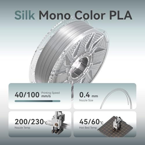 Image of Chitu Systems Conjure Silk Silver PLA 3D Printer Filament 1.75mm,Metal-Like Shiny Consumables 1kg (2.2lbs) 1 Spool, Dimensional Accuracy + /- 0.02 mm