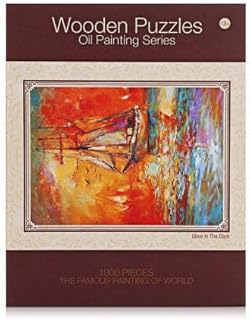 لعبة بازل بوت ان صن سيت 1000 قطعة بتصميم قارب من سلسلة الرسم بألون الزيت للبنات والأولاد بعمر 12 سنة فما فوق