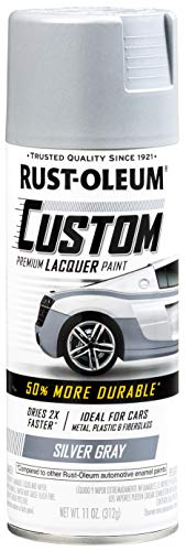 Rust-Oleum 340569 Automotive Custom Lacquer Spray Paint, 11 oz, Matte Silver Gray