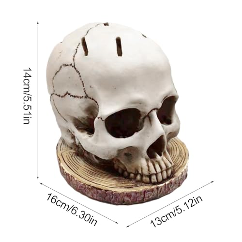 Bloque de almacenamiento de cuchillos de calavera con acabado gótico realista 6