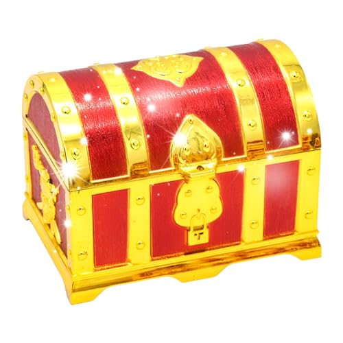 Cofre del tesoro como recuerdo, cofre del tesoro para juguetes | Baúl de almacenamiento vintage con cerradura | Soporte de almacenamiento portátil multiusos | Regalos de fiesta para Halloween,