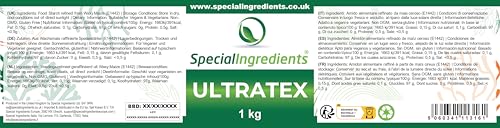 Special Ingredients Ultratex 1kg Gluten-Free, Multi-Functional, Highly Dispersible Instant Thickening Starch for use in Both Hot and Cold Applications – Recyclable Container