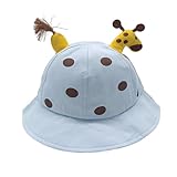 Zibuyu® Baby Sun Hat for 6-24 Months - 3D Giraffe Bucket Hat with UPF Protection Breathable Cotton Toddler Sun Cap for Kids Outdoor Travel Beach Hat (Yellow Dots)