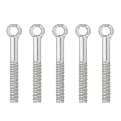 PATIKIL Bulloni Ad Occhio Con Spalla Di Sollevamento M12x99mm, 5 Pezzi Bulloni Filettati Con Anello In Acciaio Inox 304 Per Sollevamento Sospensione Valvole Fissaggi, Argento