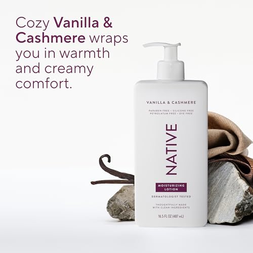 Image of Native Moisturizing Hand & Body Lotion Contains Naturally Derived Plant-Based Moisturizers for Women and Men, Dermatologist Tested for Sensitive Skin, Vanilla & Cashmere Scent, 16.5 fl oz