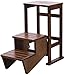 Produktbild Klapptritthocker dreischichtige breite Bibliothek Leiter Haushaltsleiter, Lagerregale, Blumen, Gartengeräte Leiter,Brown