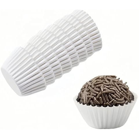 1000 Pcs (4#) - Forminha de Brigadeiro Número 4, Brigadeiro Forminhas 1 Inch, Forminhas para Brigadeiro, White small Cupcake Liners, Paper Wrappers for Chocolate Truffles, Baking, and Party Desserts Cover