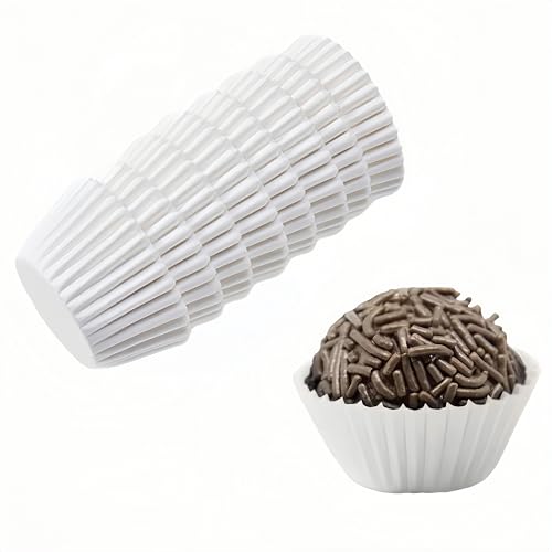 1000 peças (4#) - Forminha de Brigadeiro número 4, Brigadeiro Forminhas de 1 polegada, Forminhas para o Brigadeiro, forros brancos para cupcakes pequenos, embalagens de papel para trufas de chocolate