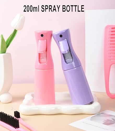12 Pcs Hair Brush Set, 3 Pieces Slick Back Hair Brushes for Toddlers, Women, Detangling Brush for Wet Dry Curly Hair, Edge Bristles Wide Tooth Rat Tail Combs for Baby Girls (pink)