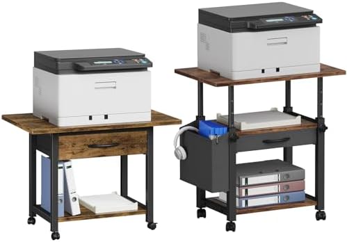 Amazon.com: YAOHUOO Large Printer Cart with Storage : Office Products