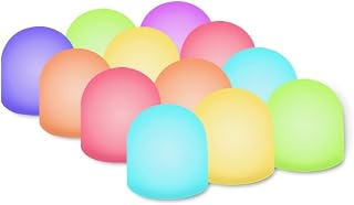 NoveltyPlace Color Changing Mini LED Night Lights - 7 Rainbow Colors, Battery Powered Pack of 12 for Bedroom Bathroom Mood Lighting