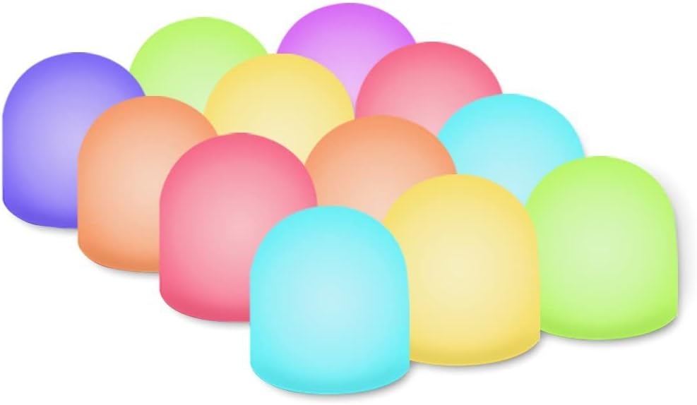 Novelty Place Color Changing Mini Nightlight, Multicolor LED Mood Lighting - Night Light for Bedroom, Bathroom, Living Room - Battery Powered (Pack of 12)