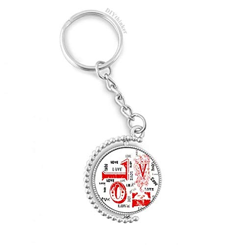 Noir amour rotatif clés bague keyholder 1,2x3,5