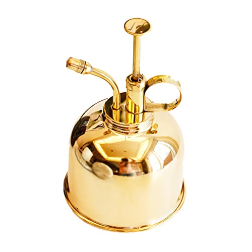 CAXUSD Retro Watering Spray Bottle and Gardening Can for Indoor Plants, Brass Gold Vintage Style, 300ml Watering Sprinkler Suitable for Orchids and Houseplants in Home Gardening