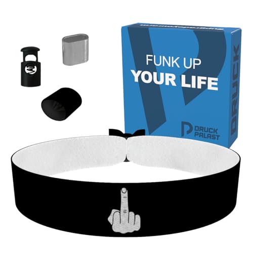 Mittelfinger weiß - Stoffarmband aus Satin - Wasserfest & langlebig - Unisex-Armband - Trendarmband für Festivals - Statement-Accessoire - Cooles Geschenk - Modisches Design