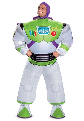 Disguise Men's Disney Buzz Lightyear Inflatable Toy Story 4 Costume One Adult Costume outfit, White, One size