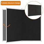 Large Cork Bulletin Board, 48 X 36 in Foldable Silver Aluminium Frame Noticeboard for Wall, 4'x 3' Large Wall Mounted Memo Notice Pin Board with 28 Push Pins for School, Home & Office (Black) - Image 2