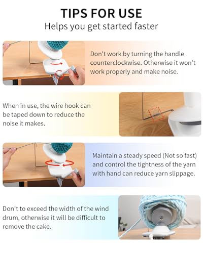 Image of SPEENSUN Yarn Winder, 3.5 OZ Easy-to-Install and Efficiently Yarn Spinner with Lower Noise, Robust ABS Material Ball Winder for Crochet and Knitting Lover for Yarns Below Size 5