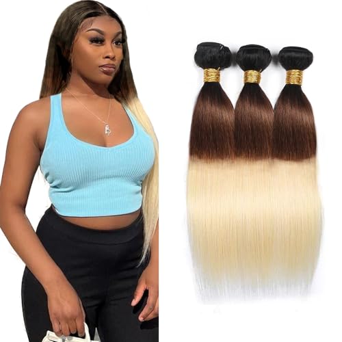 Mèches de cheveux humains blond ombré 1B4613 de qualité supérieure avec double trame brésilienne