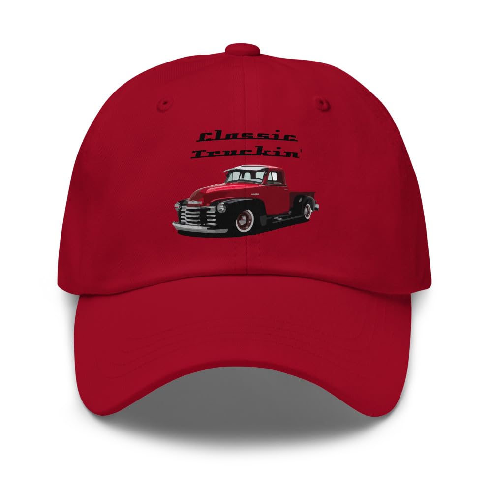 1951 Chevy 3100 Pickup Classic Vintage Truck Dad Hat – Retro Red Lowrider regulowana czapka z daszkiem