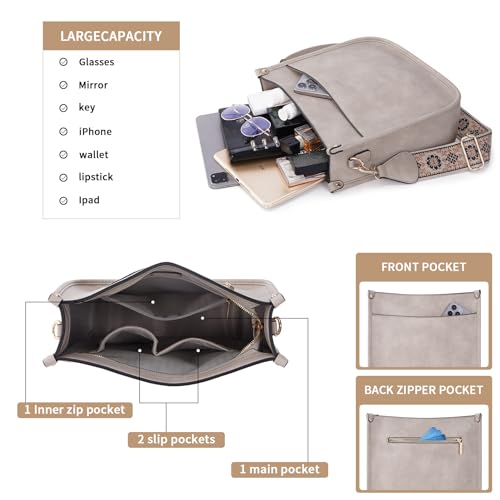 Image of Crossbody Bag Women Vegan Leather Hobo Handbag Trendy Crossbody Shoulder Bag Purses For Women with 2 Adjustable Strap