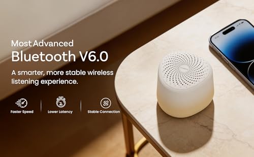 Image of HAMMER Drop Sunrise Portable Indoor Bluetooth Speaker, 5W RMS Output, Bluetooth 6.0, Up to 32H Playtime, Twin Pairing, Made in India, Type-C Fast Charging, Built-in Mic, TF Card and USB Support -Beige