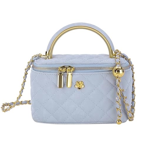 Quilted Crossbody Bags for Women Small Vintage Square Box Purse Boho Shoulder Handbags with Chain and Zipper