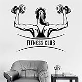 yaofale Fitness Club Logo Frauen Fitnessstudio Wandaufkleber Gewichtheben Home Decoration Abnehmbare Wandbild Gym Art Deco Poster Wandaufkleber