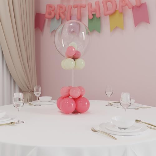 YALLOVE Clear Acrylic Tabletop Balloon Stand Kit, 15.75 Inch 4 pack Balloon Stick Holder with Base for Table Top Centerpiece Party Decoration (Balloons Not Included) by YALLOVE - Image 7