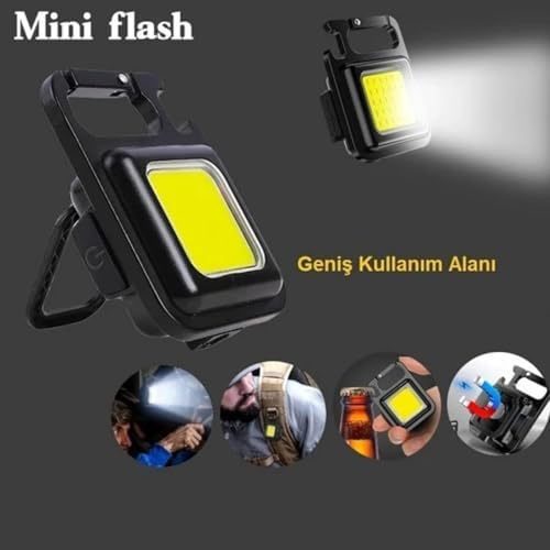 30 Ledli Mıknatıslı Mini Anahtarlık Flash Kamp Lambası Anahtarlık Şişe Açacağı Mutfak Ev Garaj Oto Doğa Yürüyüşü Kamp Outdoor Led Lamba Şarj Edilebilir Kancalı Çok Fonksiyonlu Taşınabilir Cep Lambası - Görsel 2